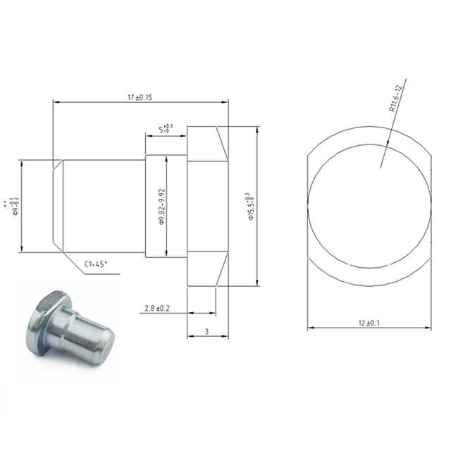 Plain Half Hollow Shoulder Rivet Flat Head Semi Tubular Step Rivet